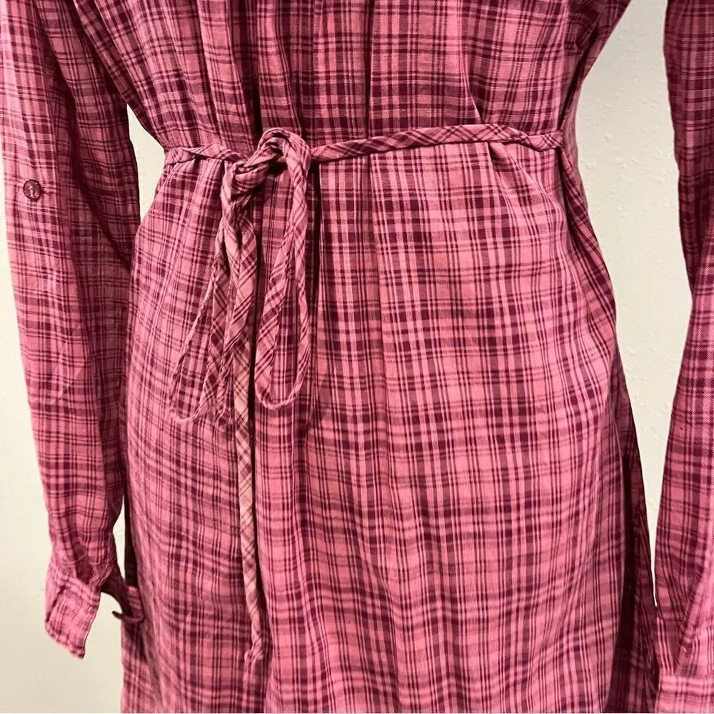 Maurice’s Pink Plaid Long Sleeve Dress‎ size small